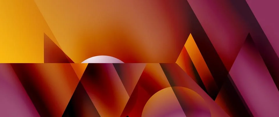 Captivating abstract backdrop composed of interlocking triangles and circles Stock Illustration