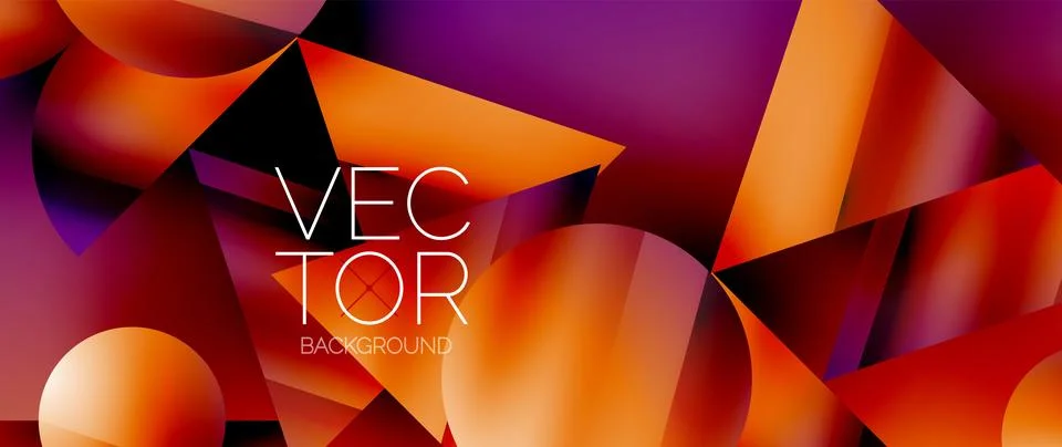 Captivating abstract backdrop composed of interlocking triangles and circles Stock Illustration