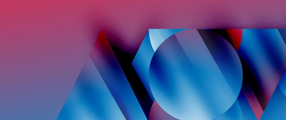 Captivating abstract backdrop composed of interlocking triangles and circles Stockillustratie