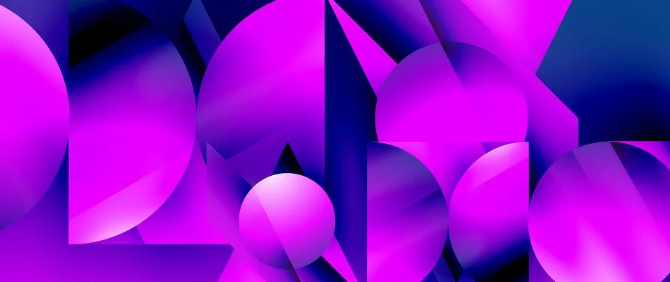 Captivating abstract backdrop composed of interlocking triangles and circles Illustrazione stock