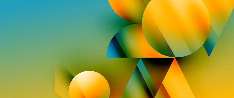 Captivating abstract backdrop composed of interlocking triangles and circles Illustrazione stock