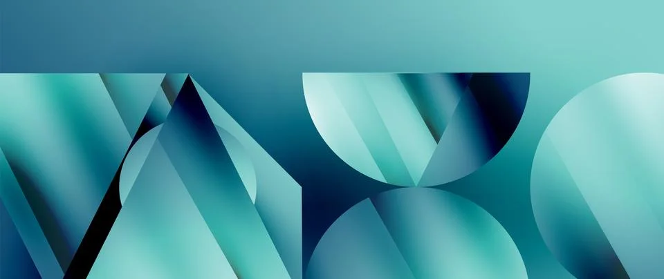 Captivating abstract backdrop composed of interlocking triangles and circles Stock Illustration