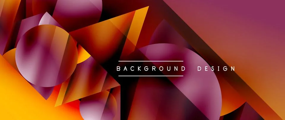 Captivating abstract backdrop composed of interlocking triangles and circles Illustrazione stock