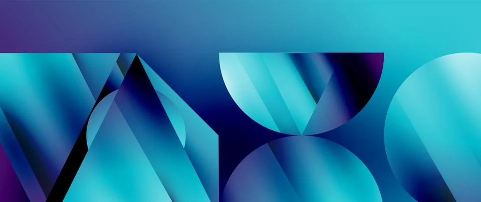 Captivating abstract backdrop composed of interlocking triangles and circles Illustrazione stock