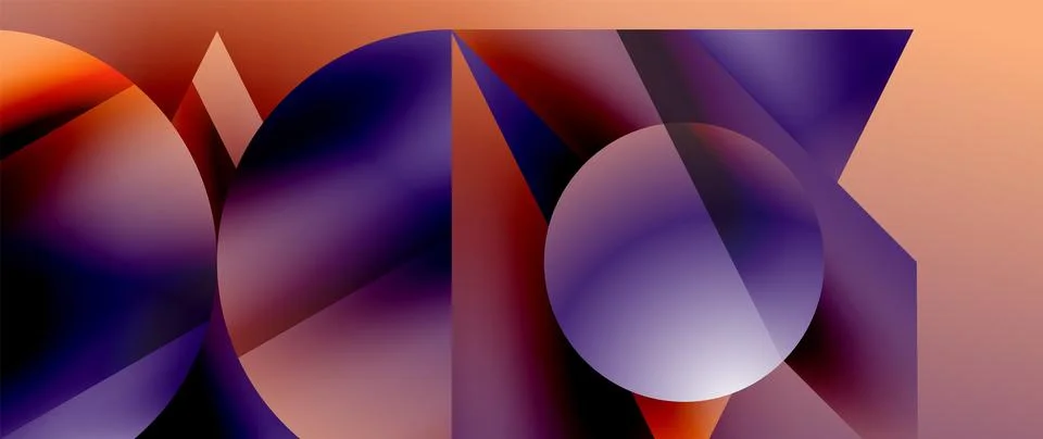 Captivating abstract backdrop composed of interlocking triangles and circles Illustrazione stock