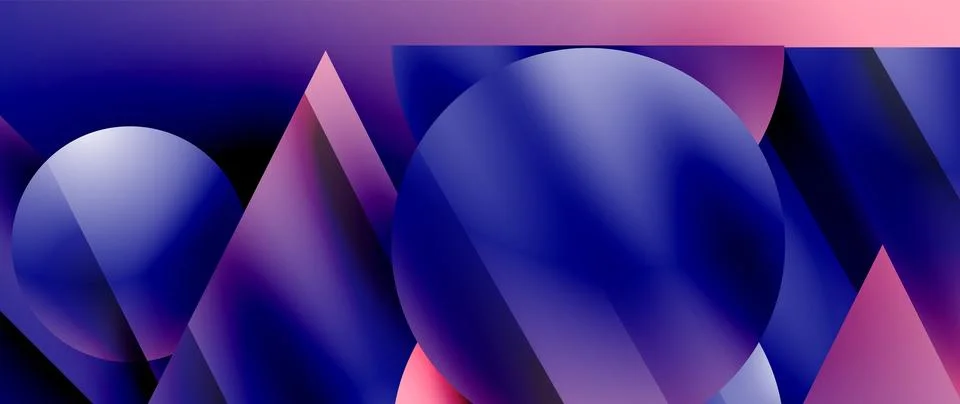 Captivating abstract backdrop composed of interlocking triangles and circles Stock Illustration