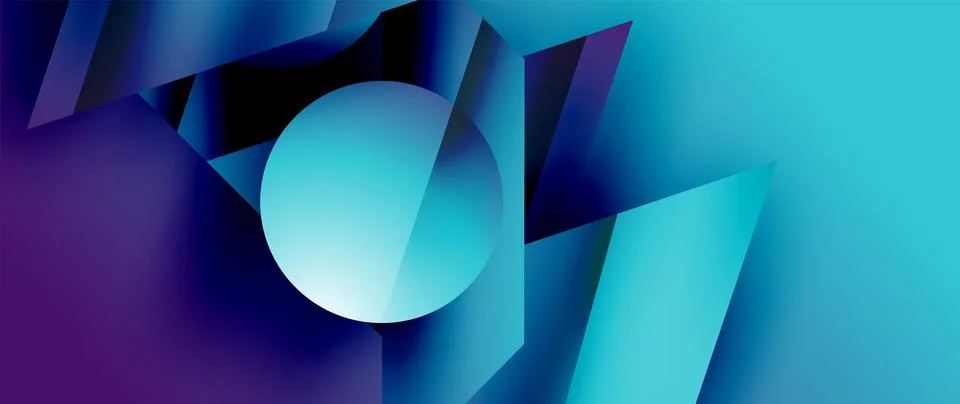 Captivating abstract backdrop composed of interlocking triangles and circles Illustrazione stock