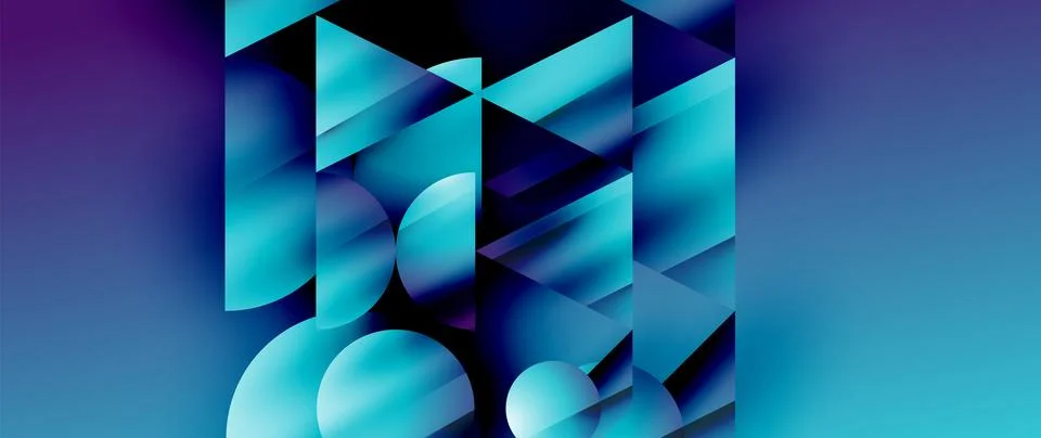 Captivating abstract backdrop composed of interlocking triangles and circles Illustrazione stock