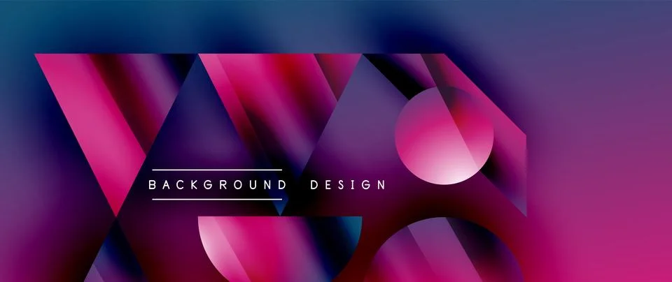 Captivating abstract backdrop composed of interlocking triangles and circles Stock Illustration