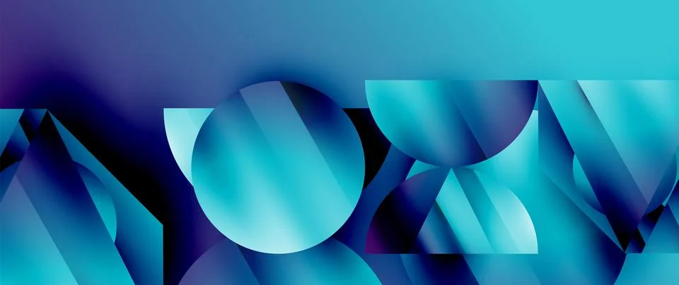 Captivating abstract backdrop composed of interlocking triangles and circles Illustrazione stock