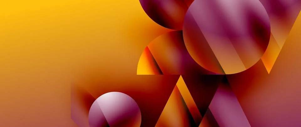 Captivating abstract backdrop composed of interlocking triangles and circles Illustrazione stock