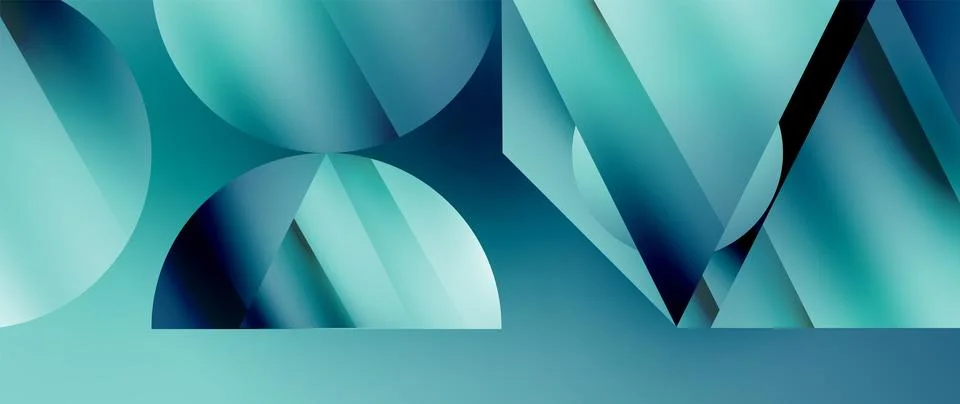 Captivating abstract backdrop composed of interlocking triangles and circles Illustrazione stock