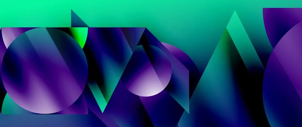 Captivating abstract backdrop composed of interlocking triangles and circles Stock Illustration