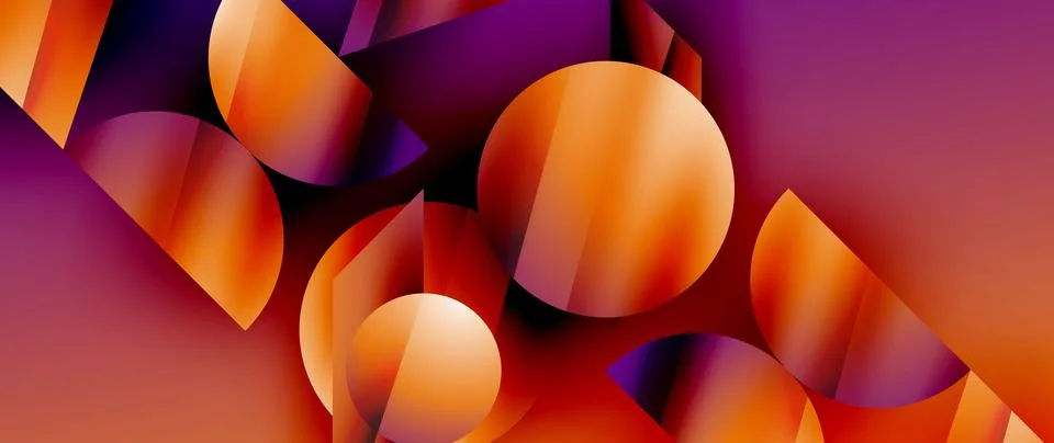 Captivating abstract backdrop composed of interlocking triangles and circles Stock Illustration