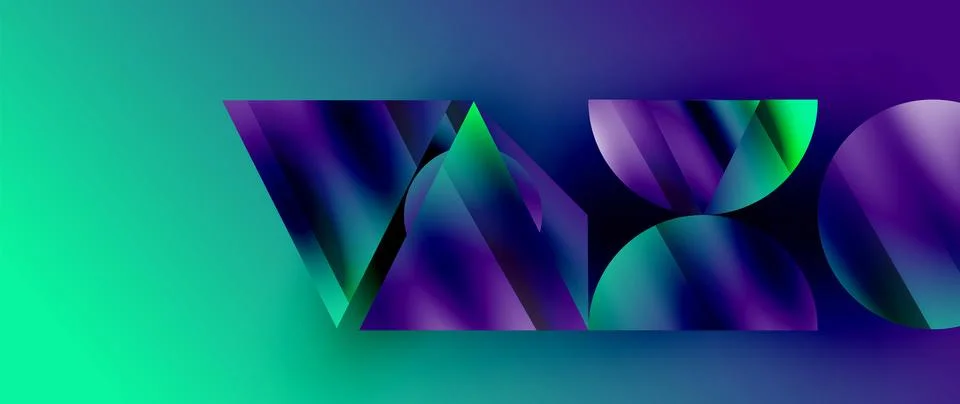 Captivating abstract backdrop composed of interlocking triangles and circles Illustrazione stock