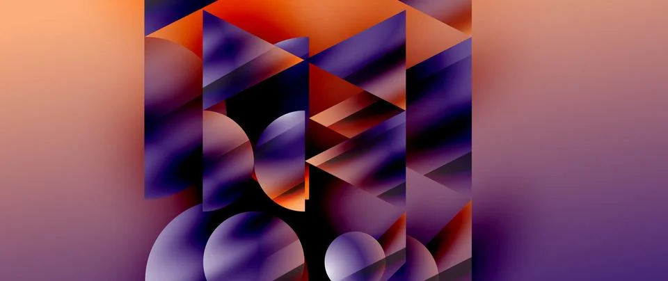 Captivating abstract backdrop composed of interlocking triangles and circles 스톡 일러스트