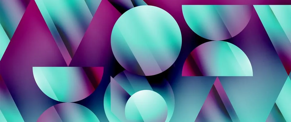 Captivating abstract backdrop composed of interlocking triangles and circles イラスト素材