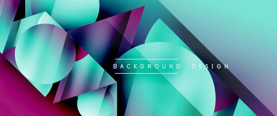 Captivating abstract backdrop composed of interlocking triangles and circles Illustrazione stock