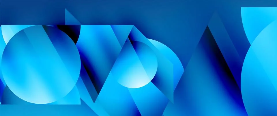 Captivating abstract backdrop composed of interlocking triangles and circles Illustrazione stock