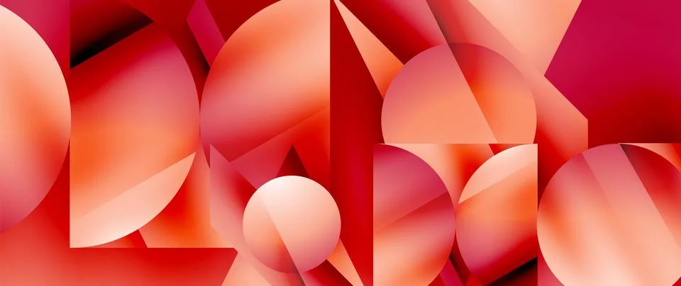 Captivating abstract backdrop composed of interlocking triangles and circles Stock Illustration