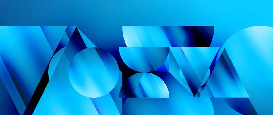 Captivating abstract backdrop composed of interlocking triangles and circles Illustrazione stock