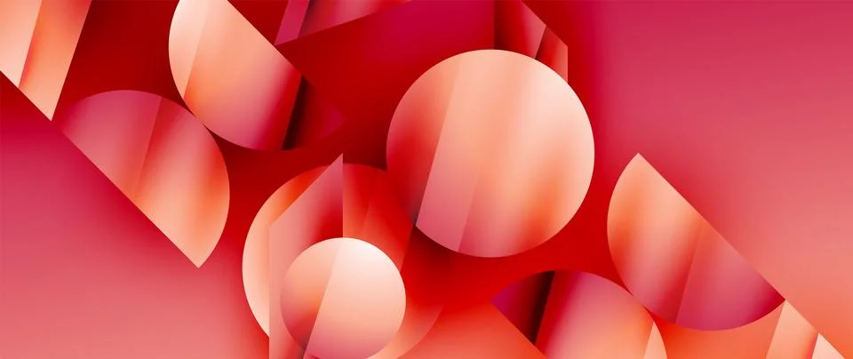 Captivating abstract backdrop composed of interlocking triangles and circles Illustrazione stock