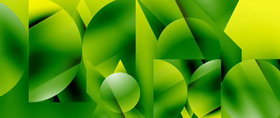 Captivating abstract backdrop composed of interlocking triangles and circles Illustrazione stock