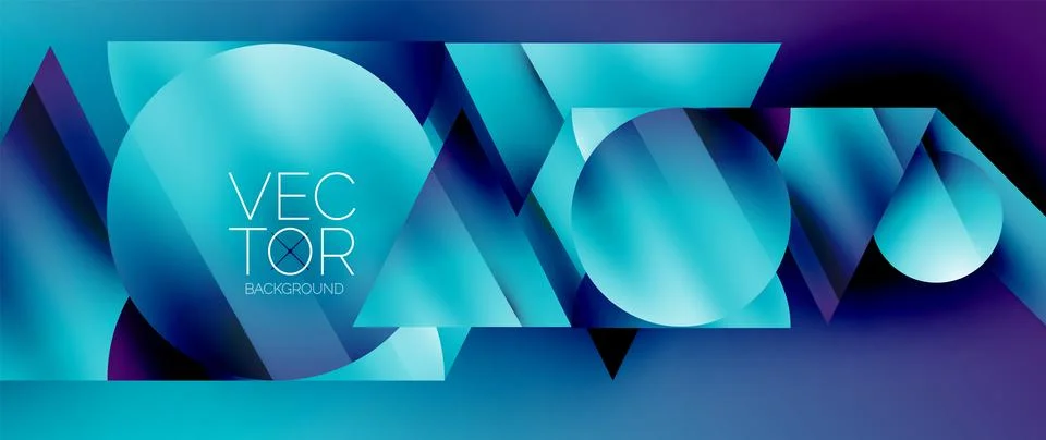 Captivating abstract backdrop composed of interlocking triangles and circles Stock Illustration