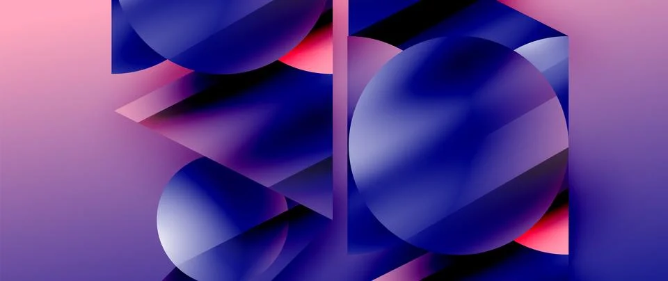 Captivating abstract backdrop composed of interlocking triangles and circles Stock Illustration