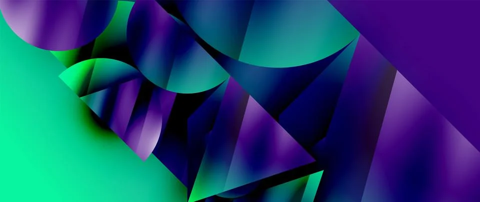 Captivating abstract backdrop composed of interlocking triangles and circles Illustrazione stock