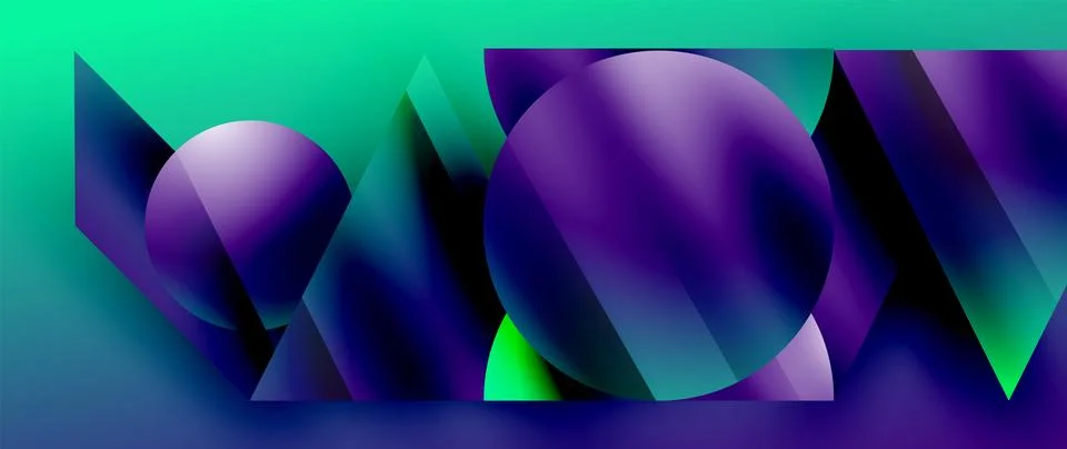 Captivating abstract backdrop composed of interlocking triangles and circles Illustrazione stock
