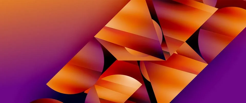 Captivating abstract backdrop composed of interlocking triangles and circles Illustrazione stock