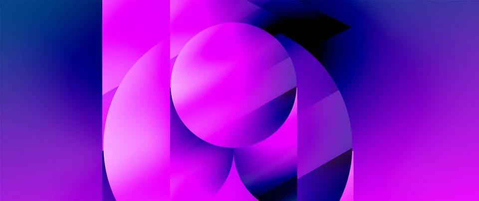 Captivating abstract backdrop composed of interlocking triangles and circles Illustrazione stock