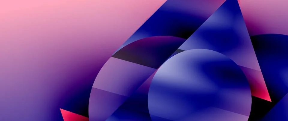 Captivating abstract backdrop composed of interlocking triangles and circles Illustrazione stock