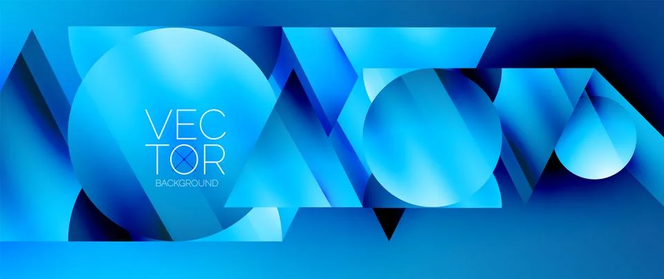 Captivating abstract backdrop composed of interlocking triangles and circles Stockillustratie