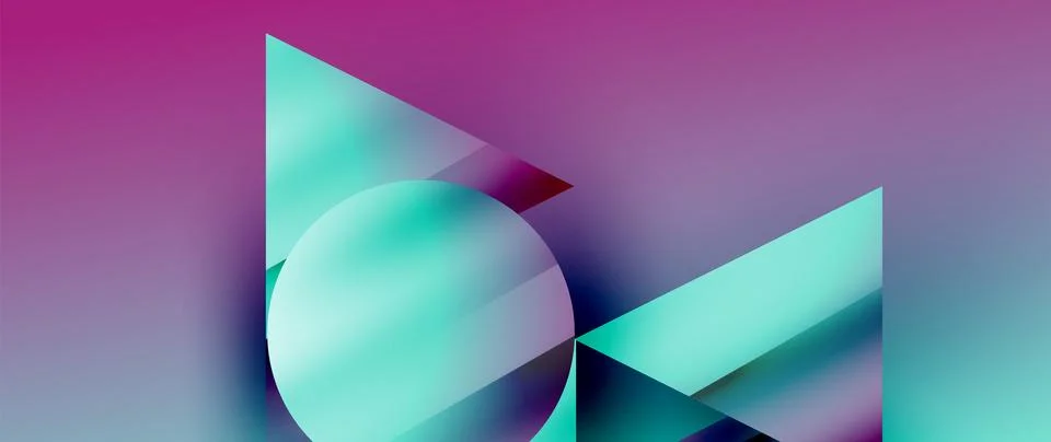 Captivating abstract backdrop composed of interlocking triangles and circles Illustrazione stock