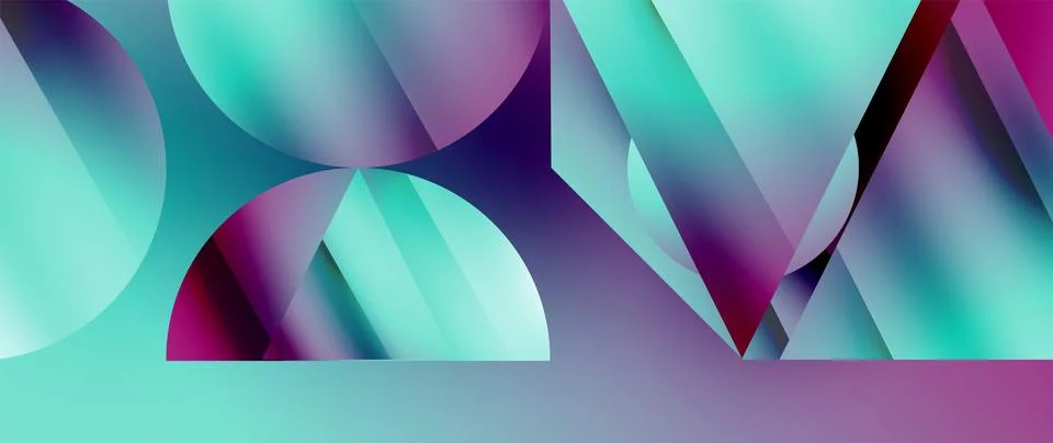 Captivating abstract backdrop composed of interlocking triangles and circles 스톡 일러스트