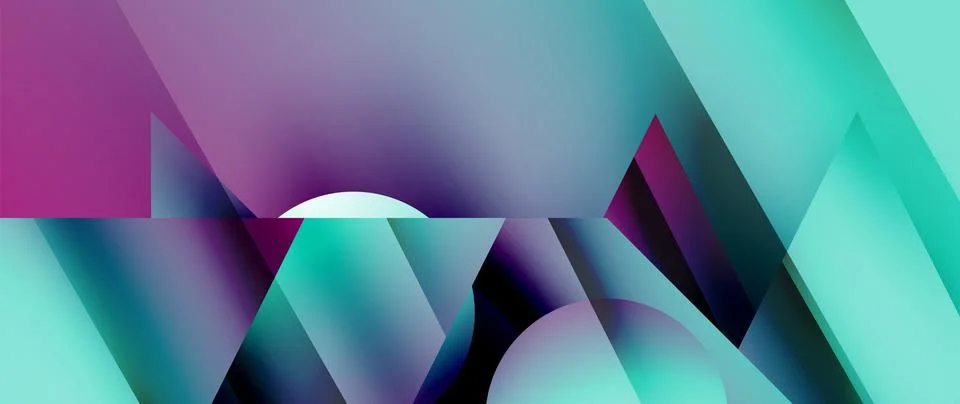 Captivating abstract backdrop composed of interlocking triangles and circles Stock Illustration