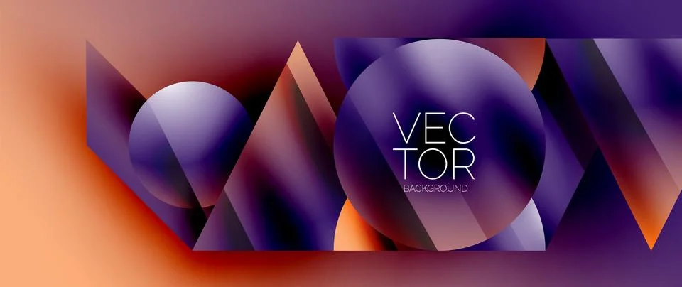 Captivating abstract backdrop composed of interlocking triangles and circles Stock Illustration