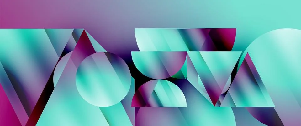 Captivating abstract backdrop composed of interlocking triangles and circles Illustrazione stock