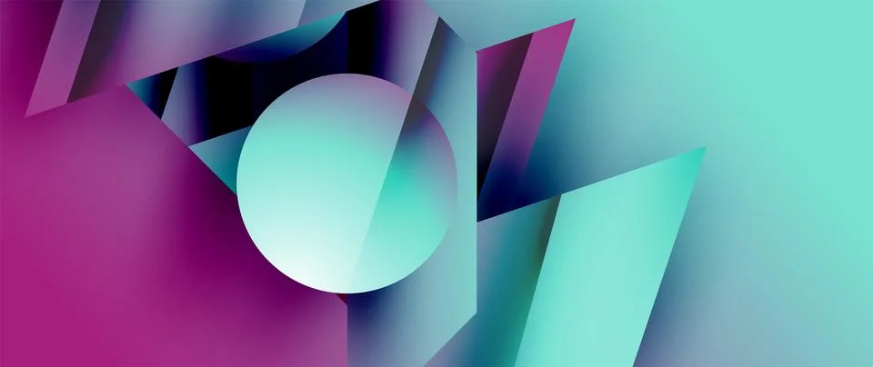 Captivating abstract backdrop composed of interlocking triangles and circles Illustrazione stock