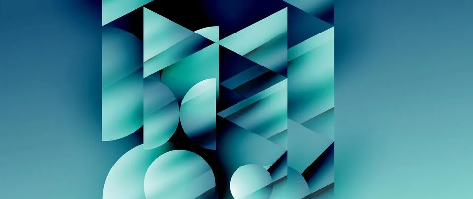 Captivating abstract backdrop composed of interlocking triangles and circles Stock Illustration