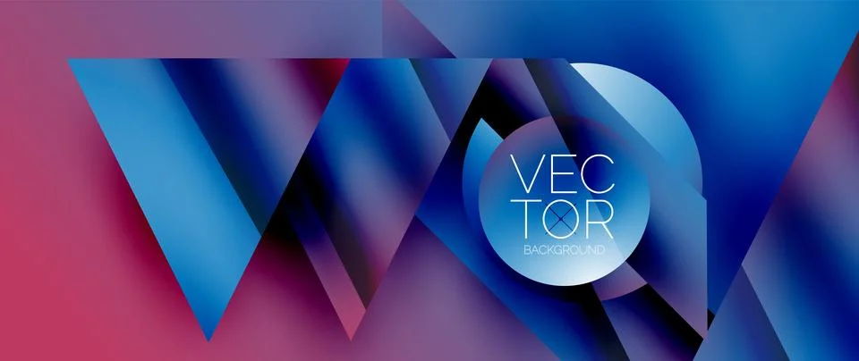 Captivating abstract backdrop composed of interlocking triangles and circles Stockillustratie