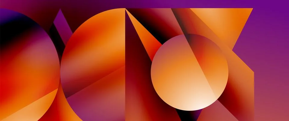 Captivating abstract backdrop composed of interlocking triangles and circles Stock Illustration