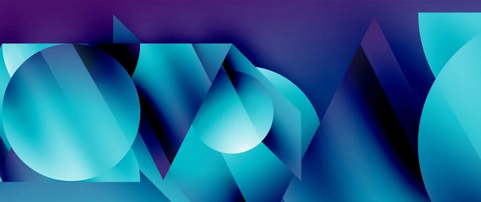 Captivating abstract backdrop composed of interlocking triangles and circles Illustrazione stock