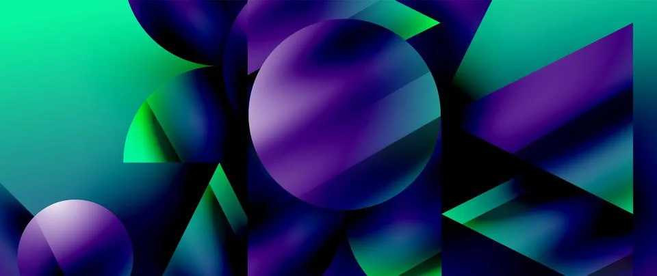 Captivating abstract backdrop composed of interlocking triangles and circles Stock Illustration