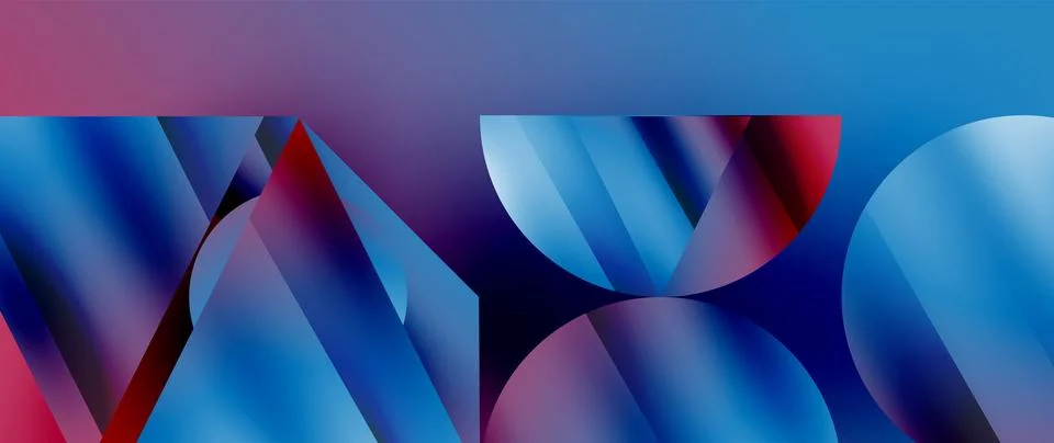 Captivating abstract backdrop composed of interlocking triangles and circles Illustrazione stock