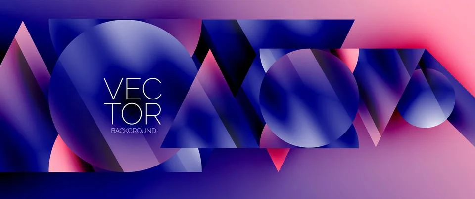 Captivating abstract backdrop composed of interlocking triangles and circles Stock Illustration