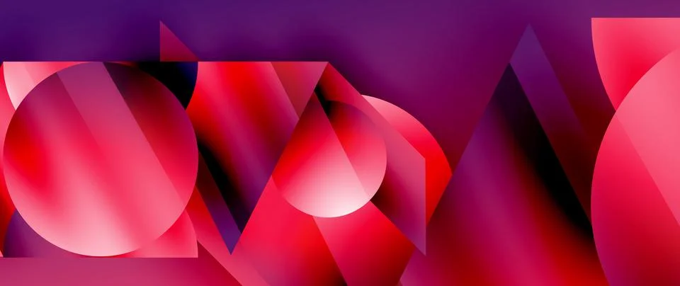 Captivating abstract backdrop composed of interlocking triangles and circles Illustrazione stock