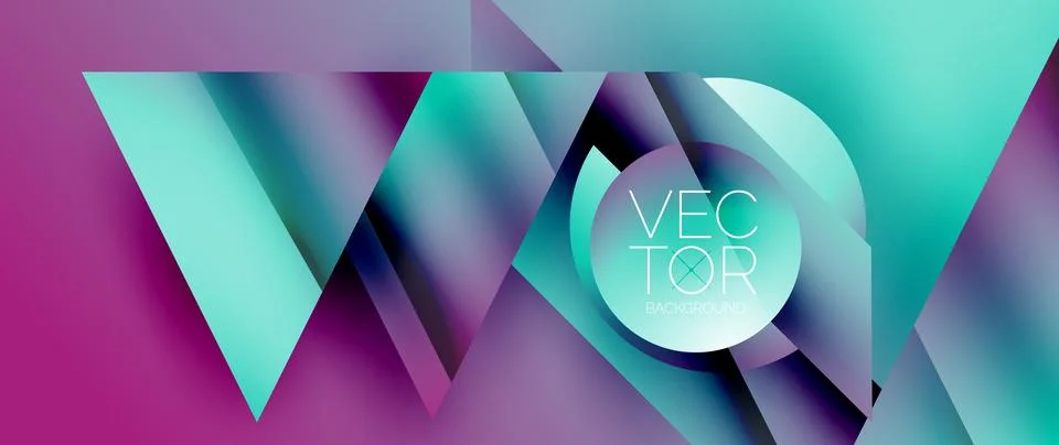 Captivating abstract backdrop composed of interlocking triangles and circles Stock Illustration